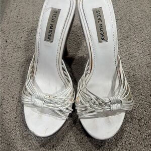Steve Madden White Strappy Heels